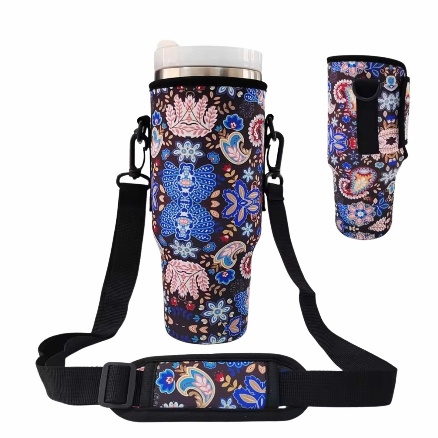 40oz Tumbler Carrier with Adjustable Strap — Insulated Cup Holder Bag - Naynie's Treasures