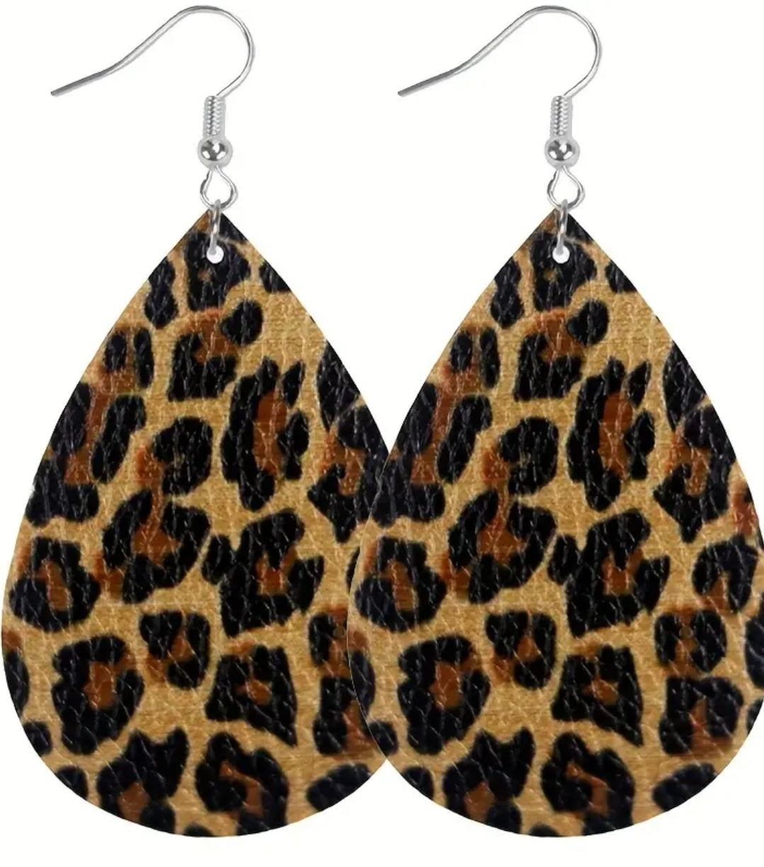 Printed Teardrop Earrings