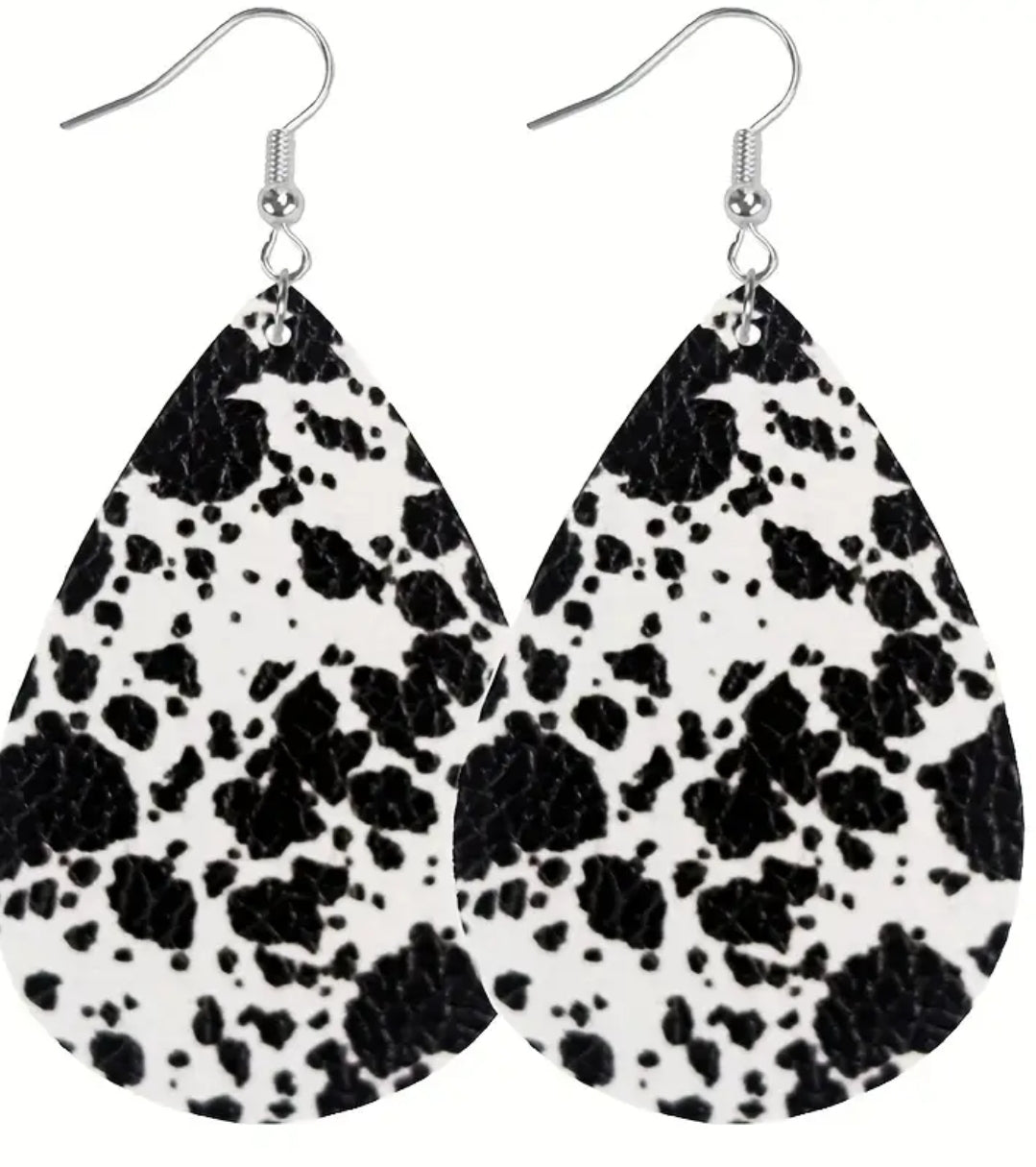 Printed Teardrop Earrings