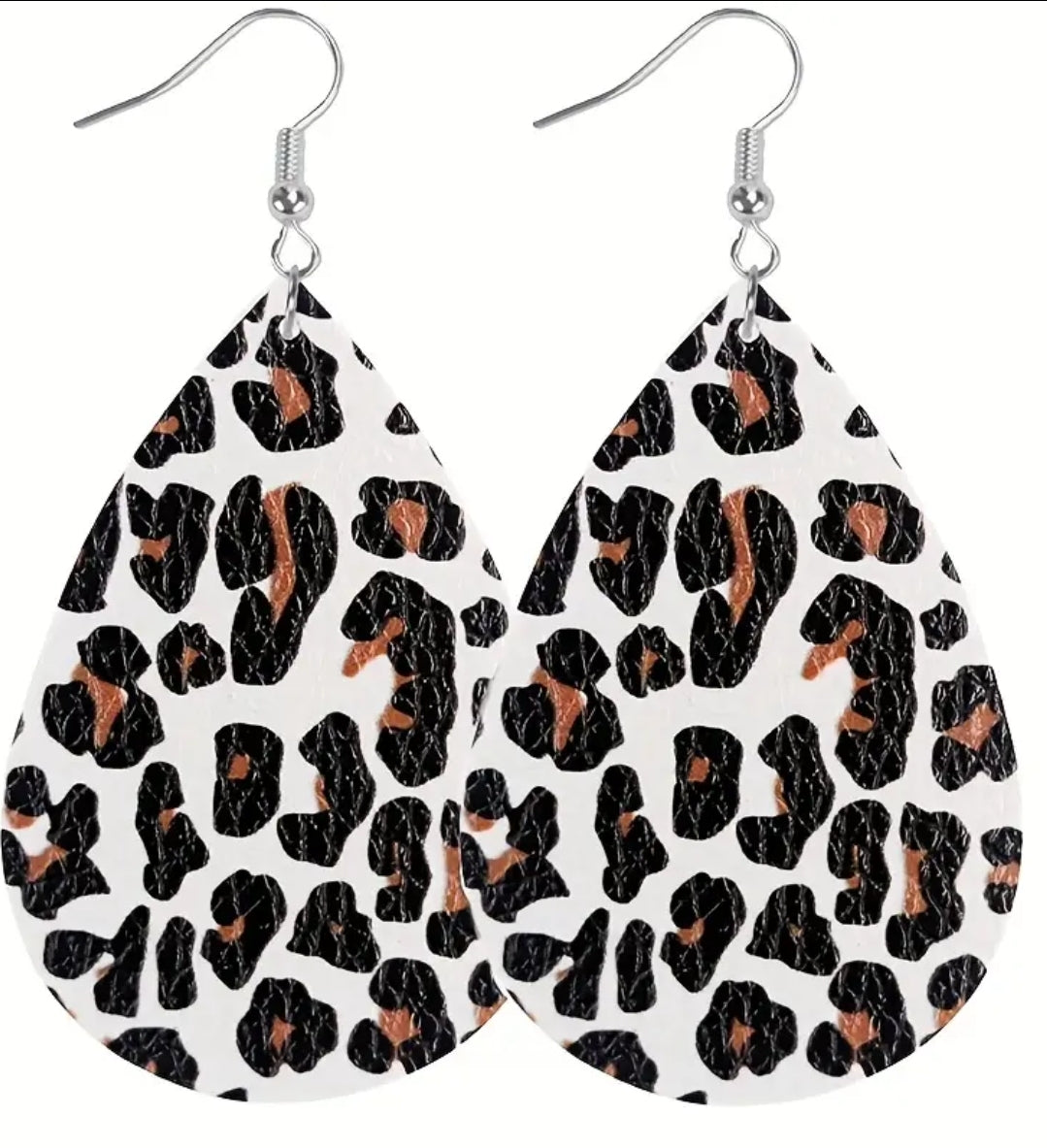 Printed Teardrop Earrings