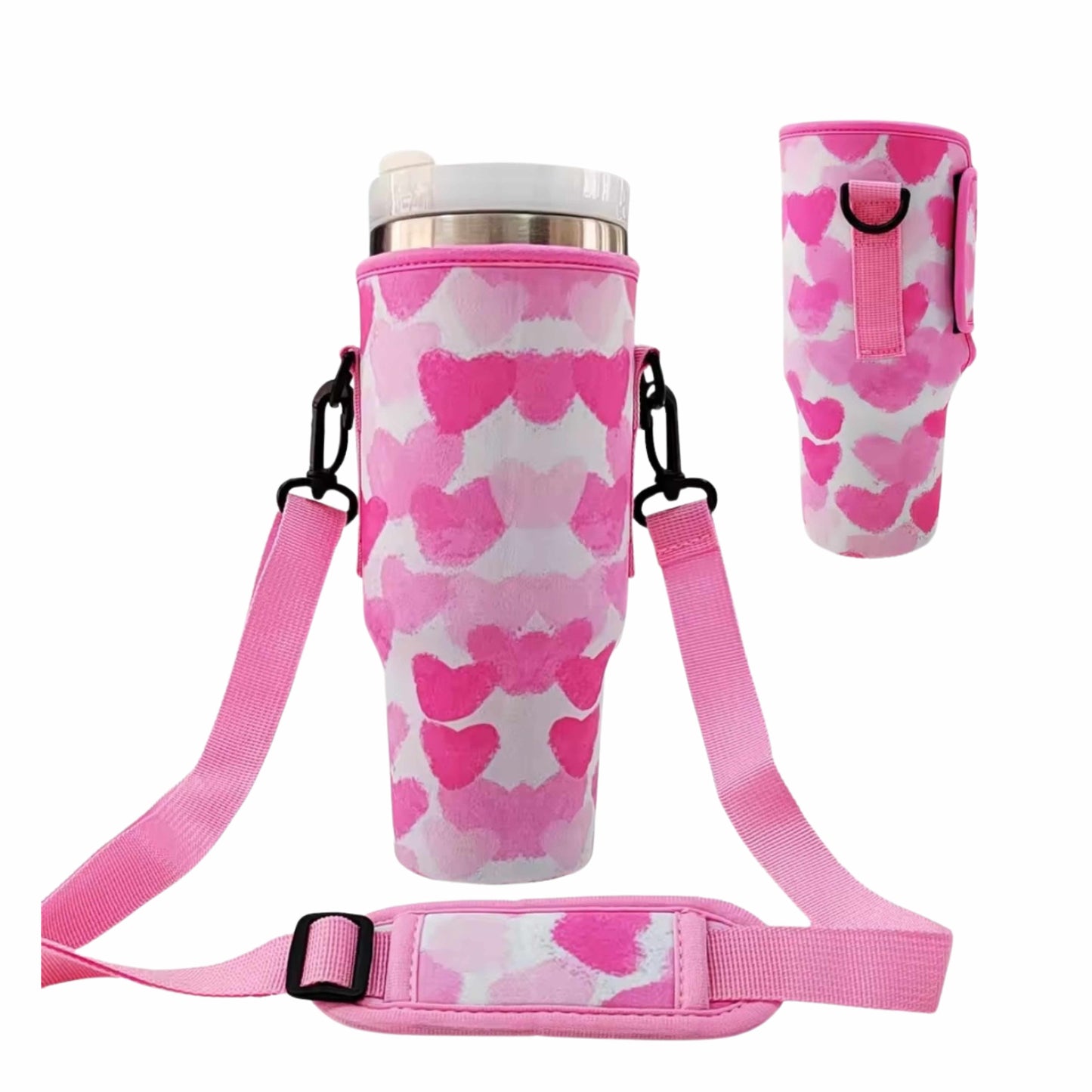 Hydration Bundle — 40oz Insulated Floral Tumbler + Adjustable Carrier (Save $4.99) - Naynie's Treasures