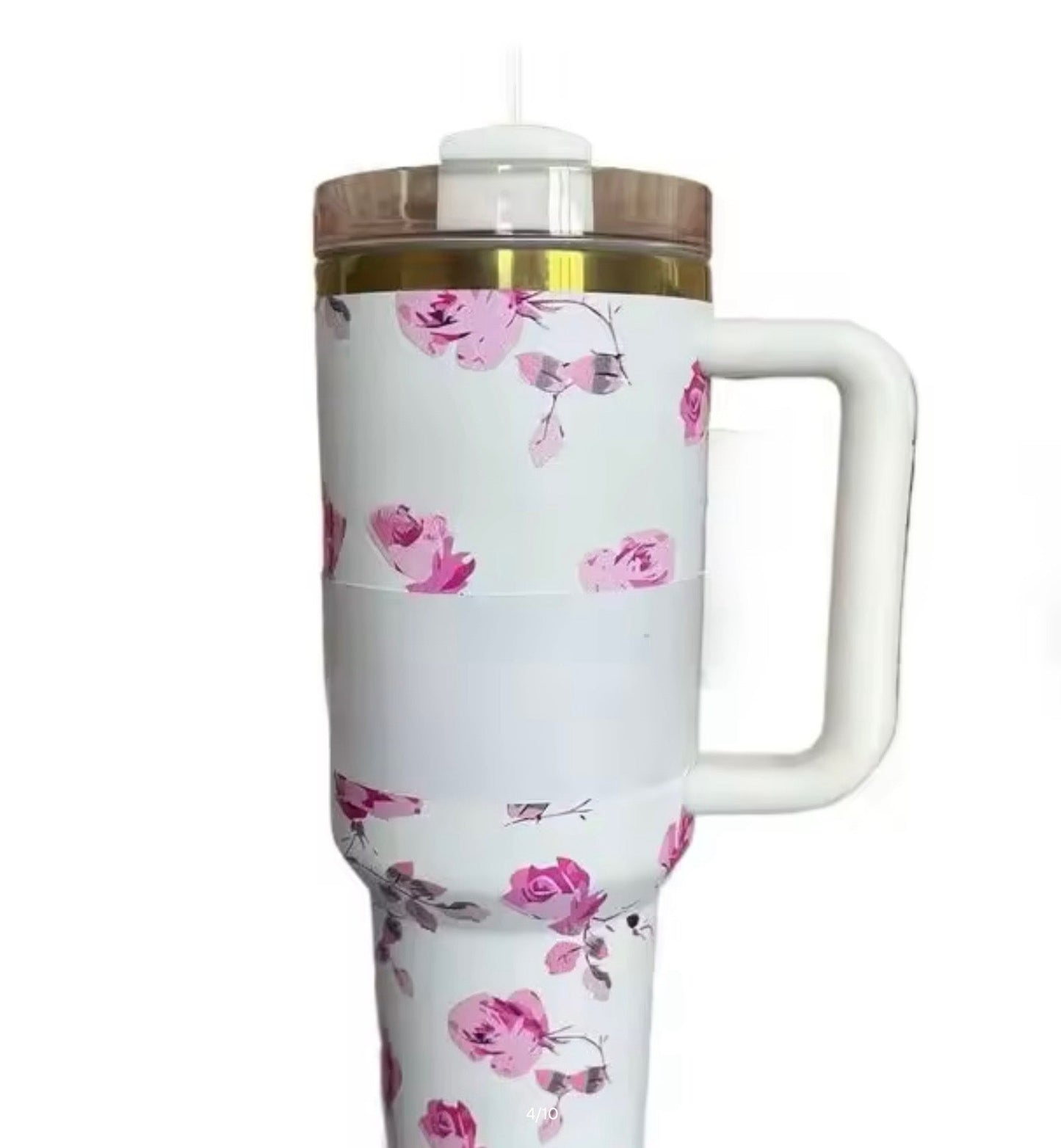 40oz Insulated Floral Tumbler — Leak - Proof Lid & Reusable Straw - Naynie's Treasures