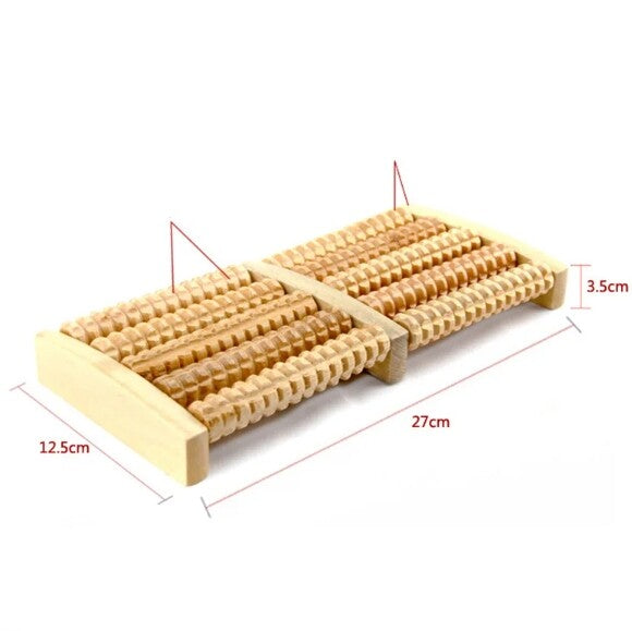 5 Row Wooden Foot Roller Wood Care Massage Care Tool