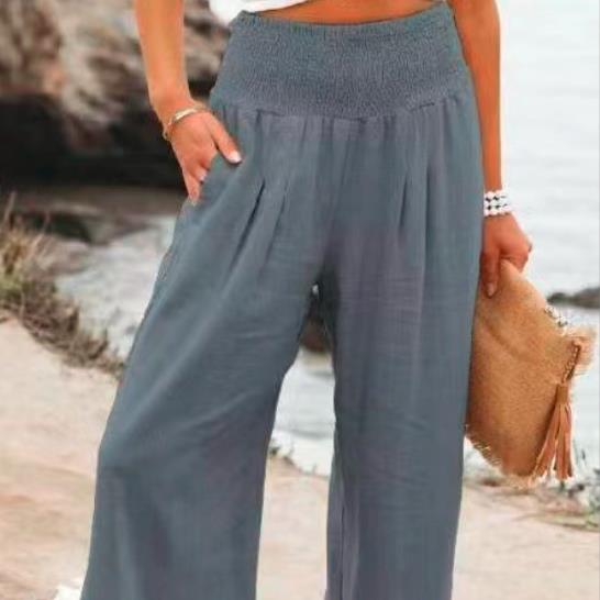 Women's Trousers High Waist Gathered Trousers