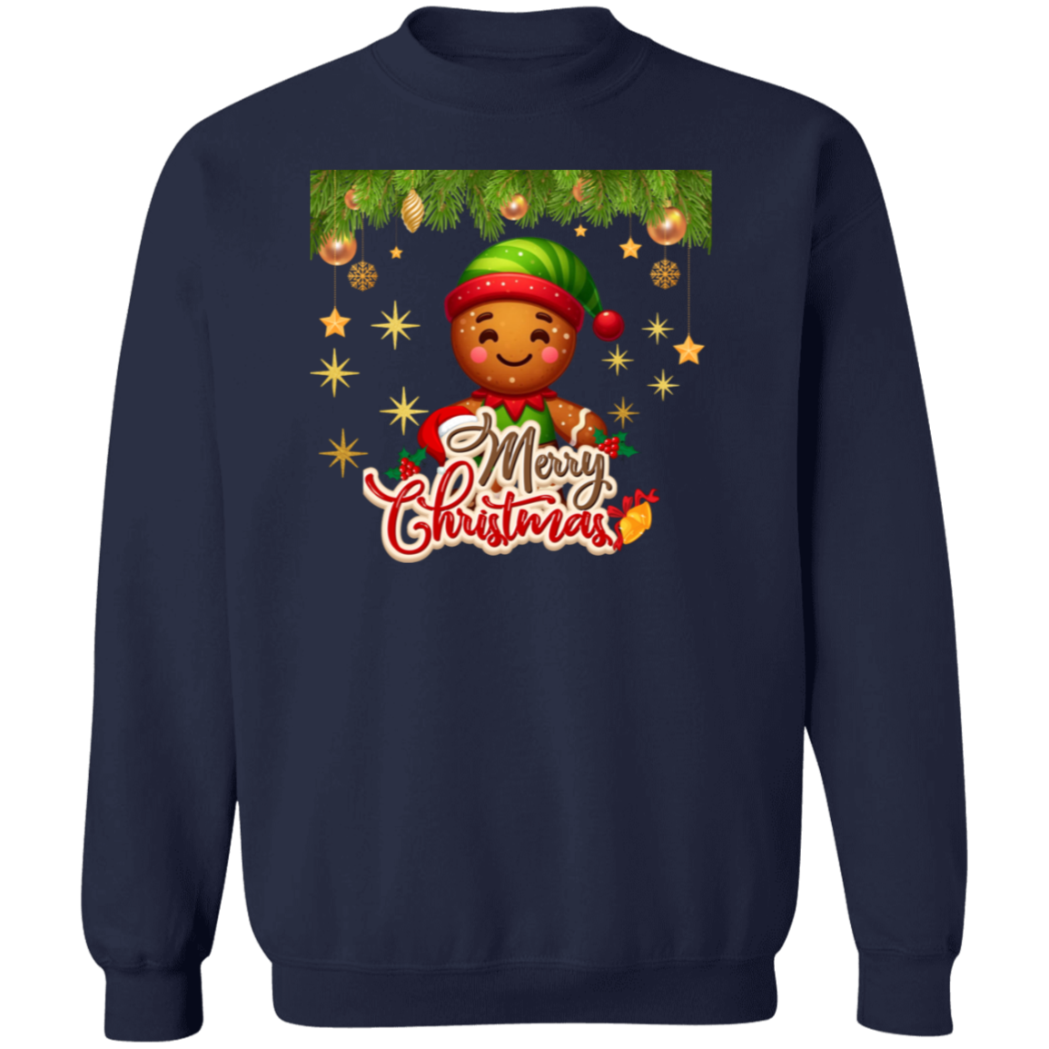 Gingerbread Elf Crewneck Pullover Sweatshirt