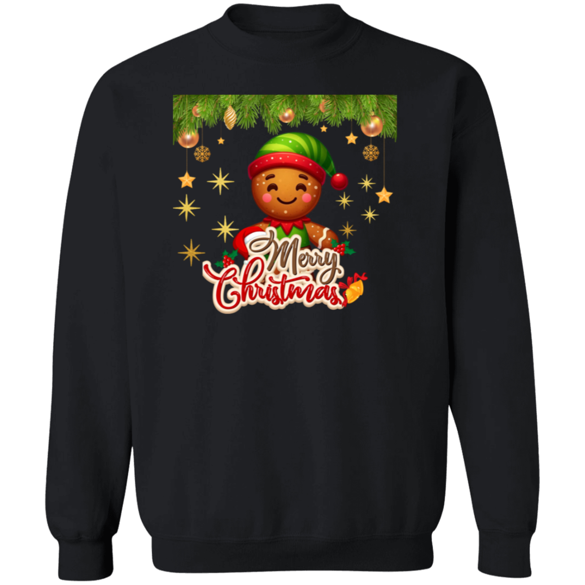 Gingerbread Elf Crewneck Pullover Sweatshirt