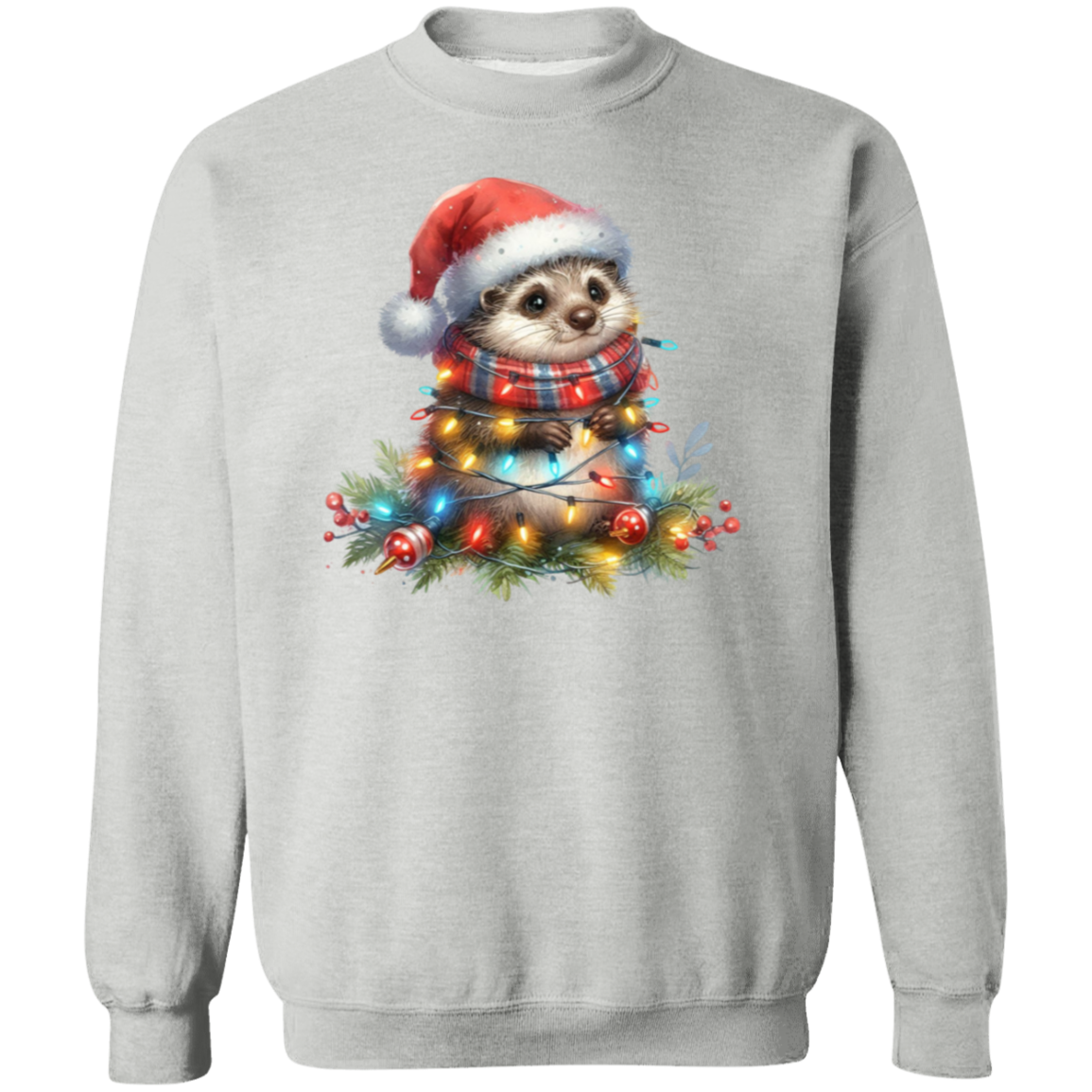 Scarf and Lights Crewneck Pullover Sweatshirt