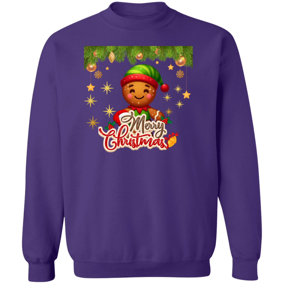 Gingerbread Elf Crewneck Pullover Sweatshirt