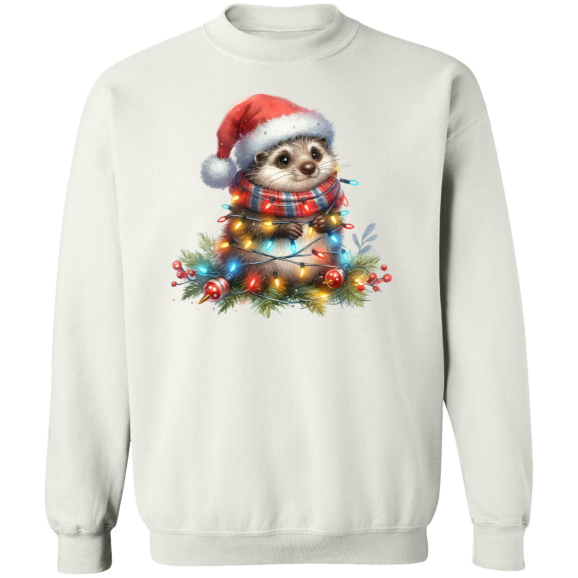 Scarf and Lights Crewneck Pullover Sweatshirt