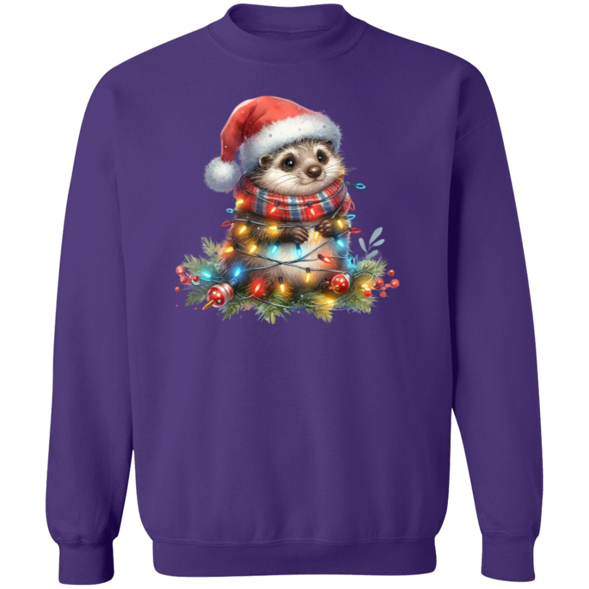 Scarf and Lights Crewneck Pullover Sweatshirt