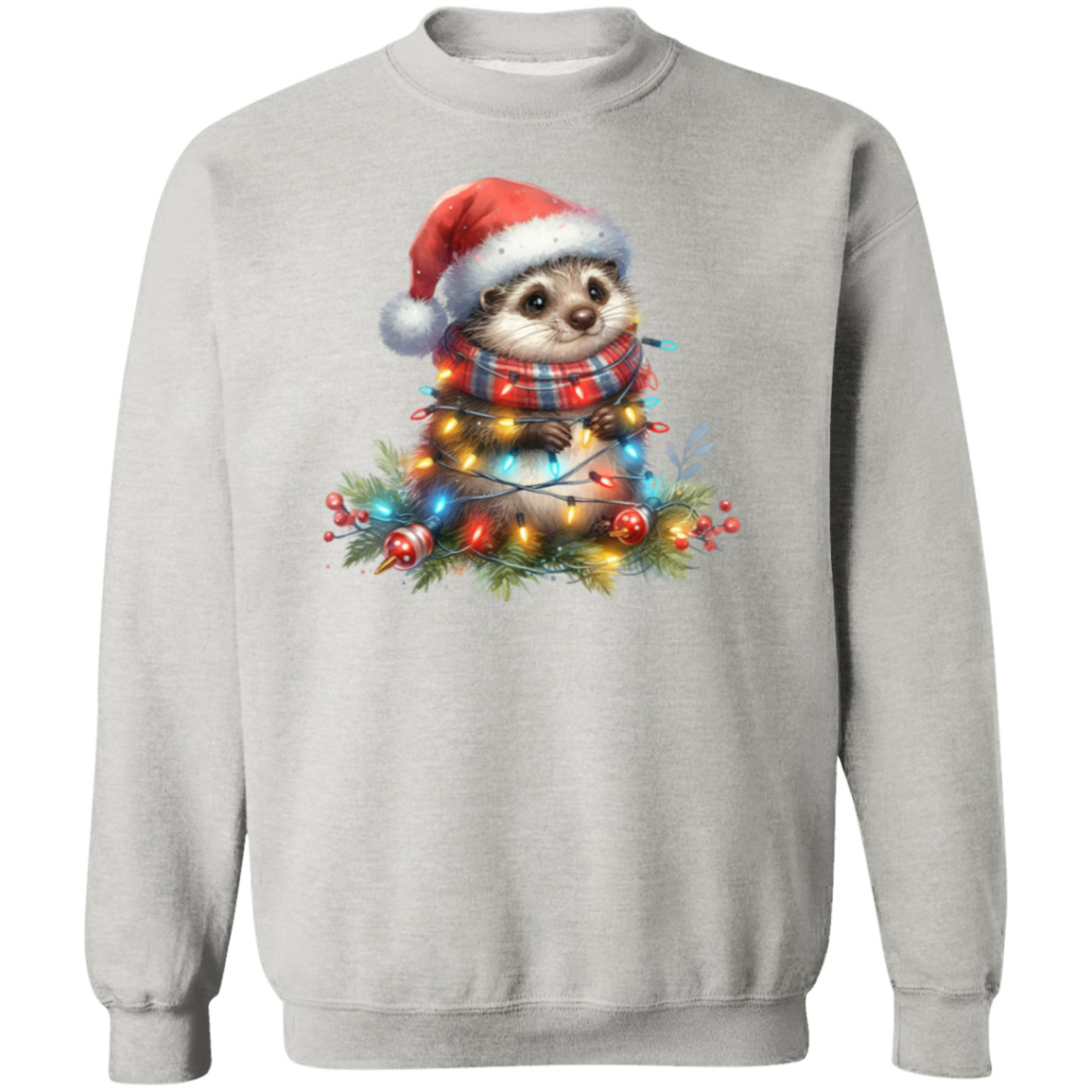 Scarf and Lights Crewneck Pullover Sweatshirt