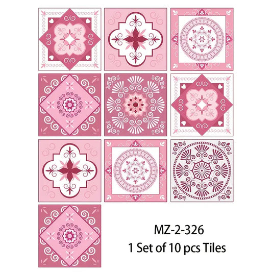 10pcs Romantic Pink Tile Stickers