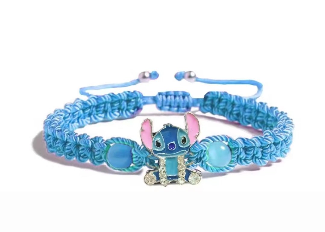 Blue Character Charm Bracelet — Cute Beaded Friendship Bracelet - Naynie's Treasures