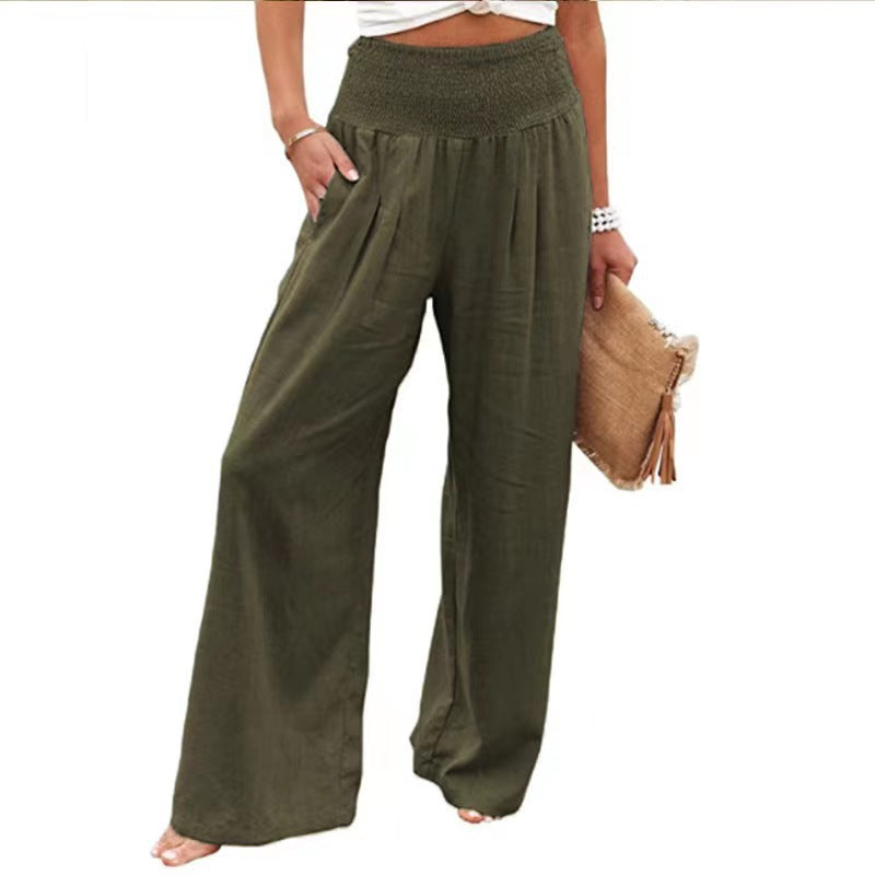 Women's Trousers High Waist Gathered Trousers