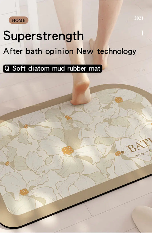 Flower Printed Bath Mat