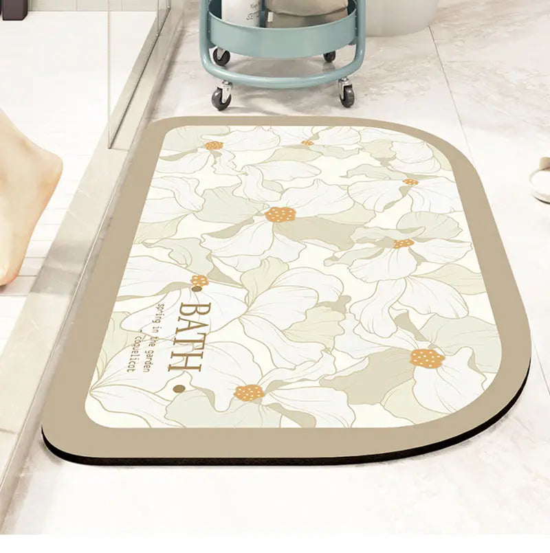 Flower Printed Bath Mat