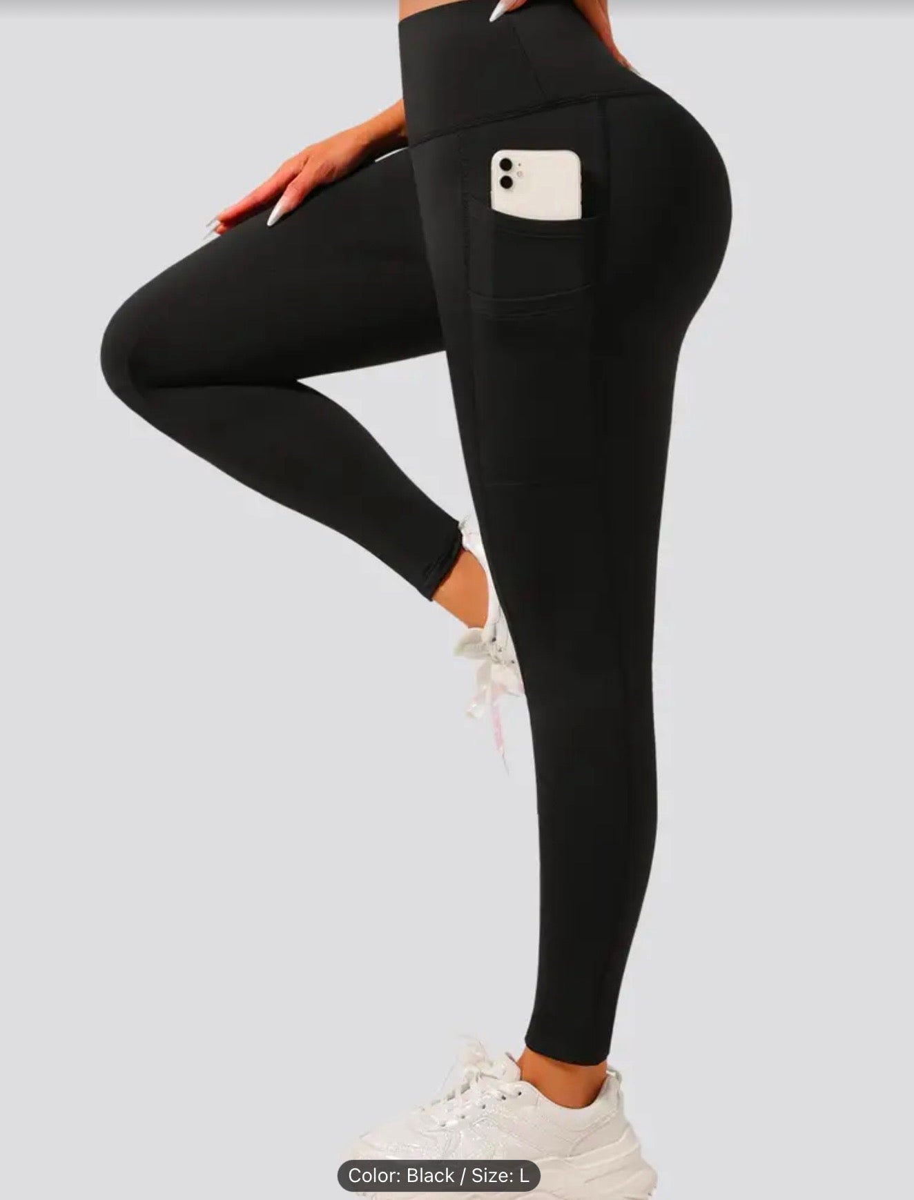 High - Waisted Leggings with Double Pockets — Soft Stretch, Tummy Control - Naynie's Treasures