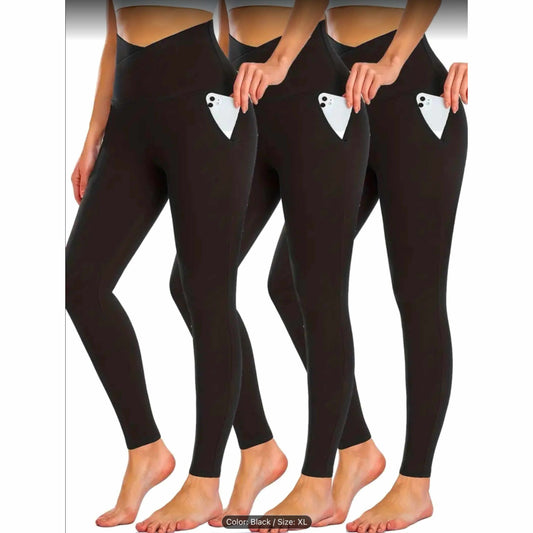 High - Waisted Leggings with Pocket — Soft Buttery Stretch, Tummy Control - Naynie's Treasures
