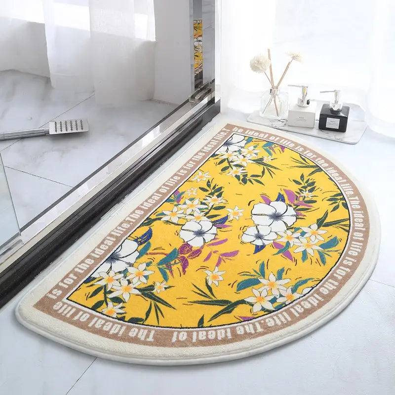 Flower Printed Indoor Mat