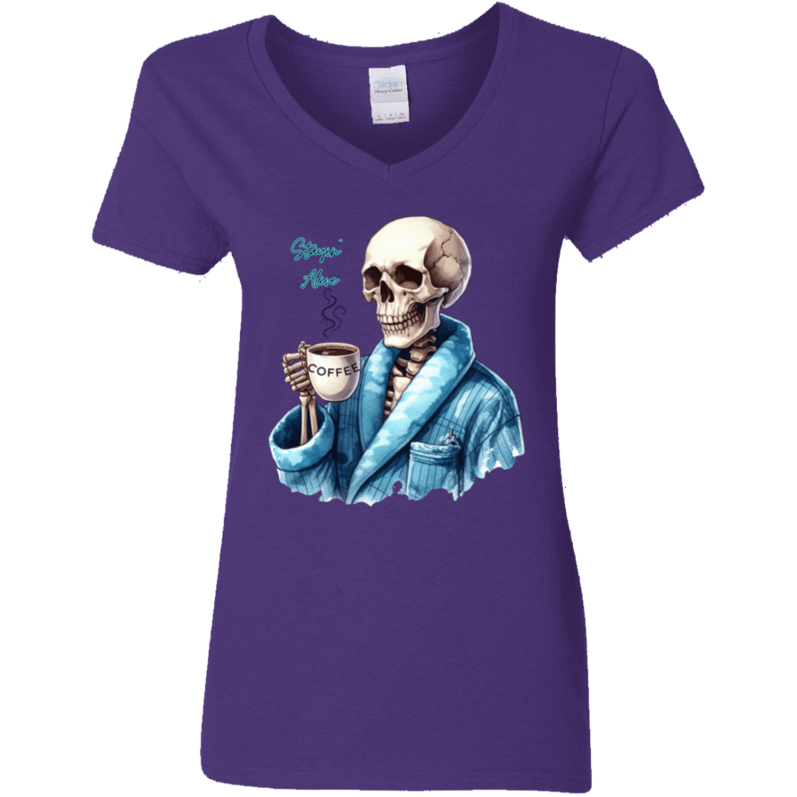 Stayin Alive V - Neck T-Shirt - Naynie's Treasures