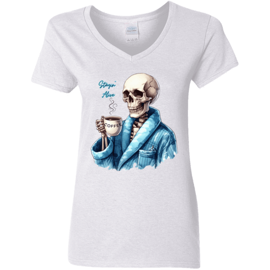 Stayin Alive V - Neck T-Shirt - Naynie's Treasures